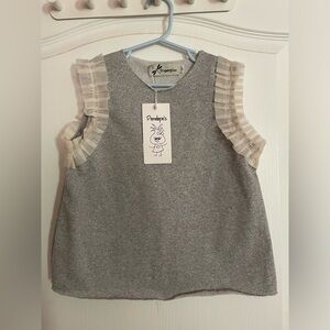 Toddler Girls Sleeveless Top with Ruffle Trim 4T